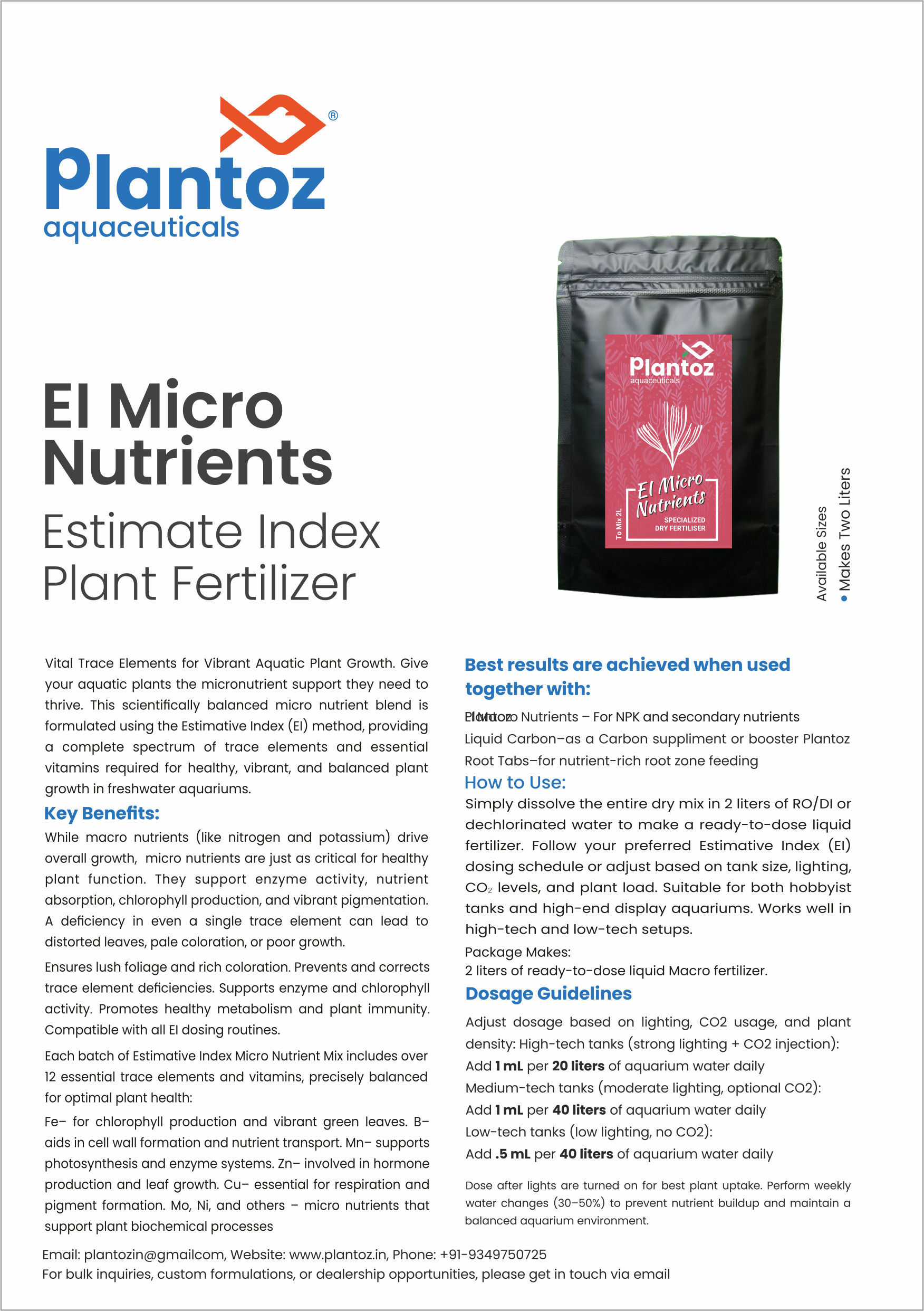 EI MICRO NUTRIENTS DRY TO MIX TWO LITER FERTILIZER