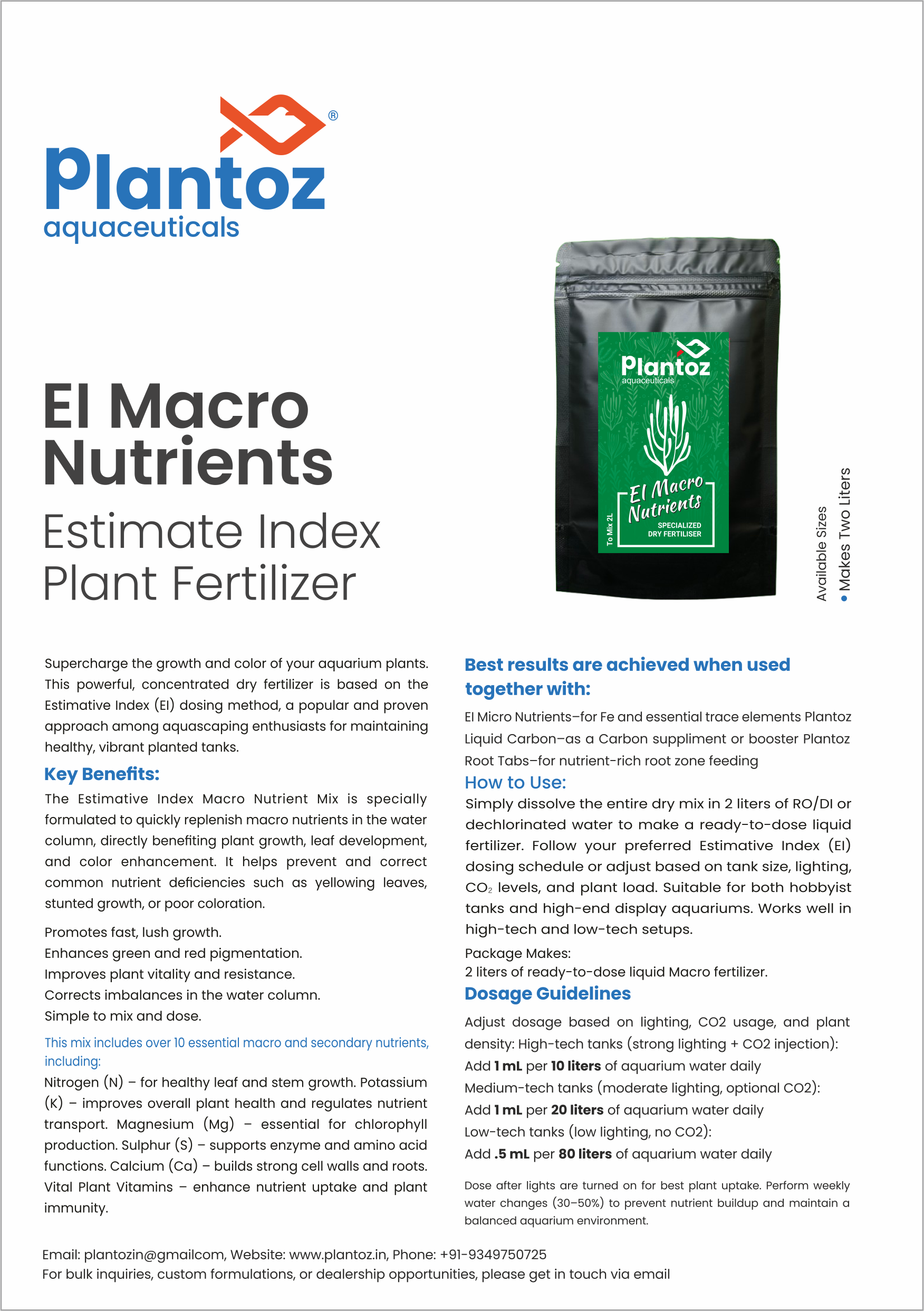 EI MACRO NUTRIENTS DRY TO MIX TWO LITER FERTILIZER